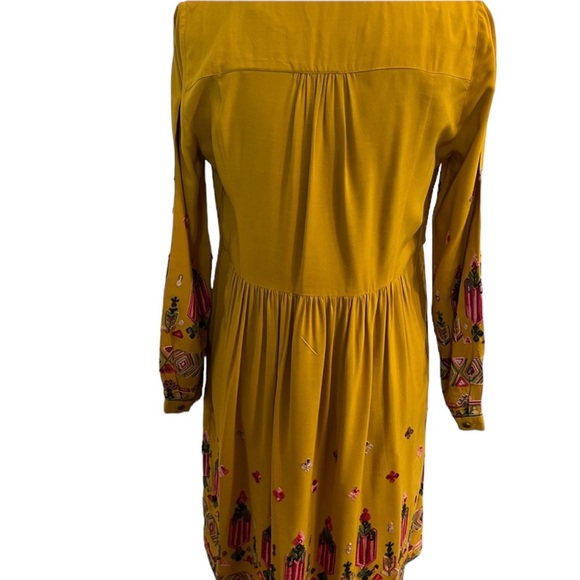 Floreat Mustard Embroidered Dress Size XS - Picture 3 of 8